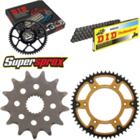 Kettensatz Stealth gold f&uuml;r: HONDA CR125 R 87-96/CR125 R 13-51-114 DID520 Clip