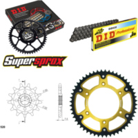 Kettensatz Stealth gold f&uuml;r: HONDA CR125 R 04-07 13-52-116 DID520 Clip