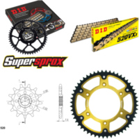 Kettensatz Stealth gold f&uuml;r: HONDA CR125 R 04-07 13-52-116 DID520VX3(G&B) Endlos