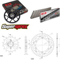 Kettensatz Stealth gold f&uuml;r: HONDA NX650 Dominator 88-88 15-45-108 DID520ZVM-X Niet