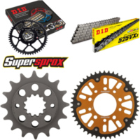 Kettensatz Stealth gold f&uuml;r: HONDA XRV750 Africa Twin 90-92 16-46-124 DID525VX3 Niet