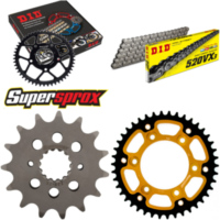 Kettensatz Stealth gold f&uuml;r: DUCATI 695 Monster 07-07 15-42-106 DID520VX3 Niet