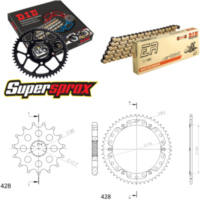 Kettensatz Stealth gold f&uuml;r: YAMAHA TDR125 89-92 16-53-136 DID428NZ(G&B) Clip