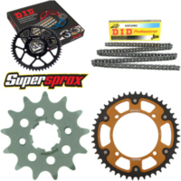 Kettensatz Stealth gold f&uuml;r: YAMAHA XV125 Virago 97-99 13-47-114 DID520NZ Clip