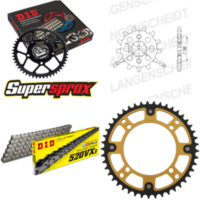 Kettensatz Stealth gold f&uuml;r: YAMAHA XV125 Virago 103km/h 14-45-114 DID520VX3 Endlos