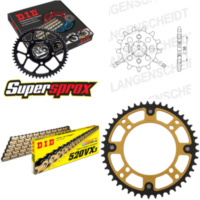 Kettensatz Stealth gold f&uuml;r: YAMAHA XV125 Virago 103km/h 14-45-114 DID520VX3(G&B) Clip