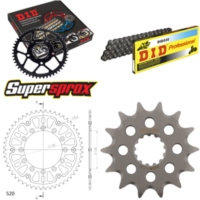 Kettensatz Stealth gold f&uuml;r: YAMAHA WR450 F 03-06 14-51-116 DID520 Clip