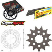 Kettensatz Stealth gold f&uuml;r: YAMAHA YZ250 08-08/YZ400 F 9 13-49-114 DID520 Clip