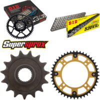 Kettensatz Stealth gold f&uuml;r: YAMAHA XT600 E 97-03 15-45-106 DID520VX3 Endlos