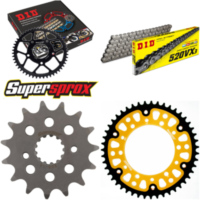 Kettensatz Stealth gold f&uuml;r: YAMAHA MT-03 05-14 15-47-112 DID520VX3 Endlos