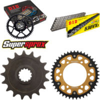 Kettensatz Stealth gold f&uuml;r: YAMAHA YZF750 R7 99-00 17-43-118 DID530VX3 Niet