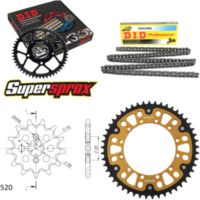 Kettensatz Stealth gold f&uuml;r: KAWASAKI KX125 92-93 12-49-112 DID520NZ Clip