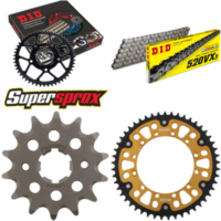 Kettensatz Stealth gold f&uuml;r: KAWASAKI KX250 92-93 14-49-114 DID520VX3 Clip