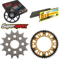 Kettensatz Stealth gold f&uuml;r: KAWASAKI KLX300 R 03-03 14-50-110 DID520 Clip