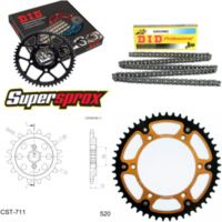 Kettensatz Stealth gold f&uuml;r: HUSQVARNA SM125 S 00-06 14-49-114 DID520NZ Clip