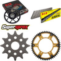Kettensatz Stealth gold f&uuml;r: SUZUKI RM125 88-91/RM125 06-13 12-51-114 DID520VX3 Endlos