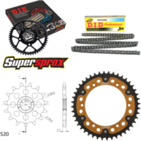 Kettensatz Stealth gold f&uuml;r: SUZUKI DR400 S 80-81 16-44-106 DID520NZ Clip