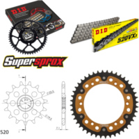 Kettensatz Stealth gold f&uuml;r: SUZUKI DR400 S 80-81 16-44-106 DID520VX3 Endlos