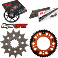 Kettensatz Stealth orange f&uuml;r: KTM SX65 02-11 14-50-112 DID420V Clip