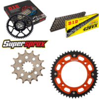 Kettensatz Stealth orange f&uuml;r: KTM SX85 19``/16`` 03-17 14-49-122 DID428VX Endlos