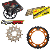 Kettensatz Stealth orange f&uuml;r: KTM SX65 12-15 14-46-112 DID428VX(G&B) Clip