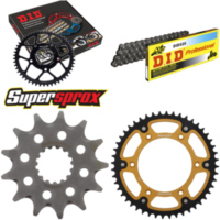 Kettensatz Stealth gold f&uuml;r: KTM SX250 03-03/SX250 2T 04- 13-48-114 DID520 Clip