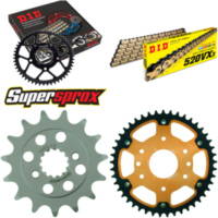 Kettensatz Stealth orange f&uuml;r: KTM Duke 13-15/RC 390 13-15 15-45-114 DID520VX3(G&B) Endlos