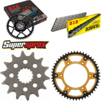 Kettensatz Stealth gold f&uuml;r: KTM EXC250 Racing 07-15/EXC4 14-50-116 DID520VX3 Clip