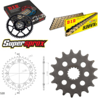 Kettensatz Stealth gold f&uuml;r: KTM Duke 620 LC4 94-95/Duke 17-38-106 DID520VX3(G&B) Clip