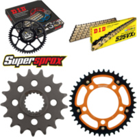 Kettensatz Stealth orange f&uuml;r: KTM Supermoto 990 07-13/Su 17-41-112 DID525VX3(G&B) Niet
