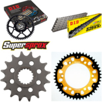 Kettensatz Stealth gold f&uuml;r: KTM Superenduro 950 R 06-10 16-45-118 DID525VX3 Niet