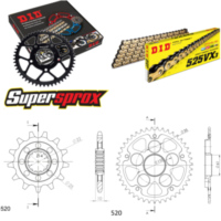 Kettensatz Stealth schwarz f&uuml;r: MV Agusta F4 750 99-02/F4 14-43-110 DID525VX3(G&B) Niet