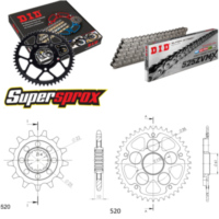 Kettensatz Stealth schwarz f&uuml;r: MV Agusta F4 750 99-02/F4 14-43-110 DID525ZVM-X Endlos