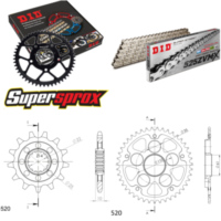 Kettensatz Stealth schwarz f&uuml;r: MV Agusta F4 750 99-02/F4 14-43-110 DID525ZVM-X(S&S) Niet