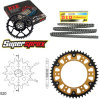 Kettensatz Stealth gold f&uuml;r: Gas Gas EC125 00-02/MC125 03 13-48-114 DID520NZ Clip