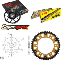 Kettensatz Stealth gold f&uuml;r: Gas Gas EC125 00-02/MC125 03 13-48-114 DID520VX3(G&B) Clip