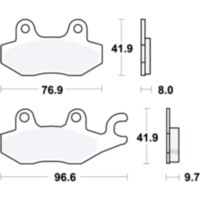Bremsbel&auml;ge Bremsklotz Sinter hinten TRW MCB604SH
